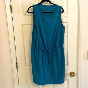 Athleta light weight semi-fitted dress with drawstring. Only worn once!